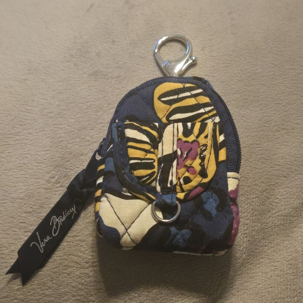 VERA BRADLEY Bitty Backpack Keychain Zazzy Blooms